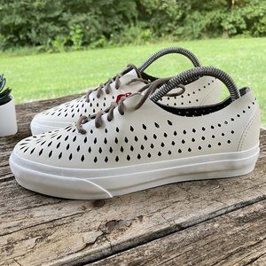 Vans Authentic One Piece Turtledove Perforated Leather Sneakers Womens Size 8.5